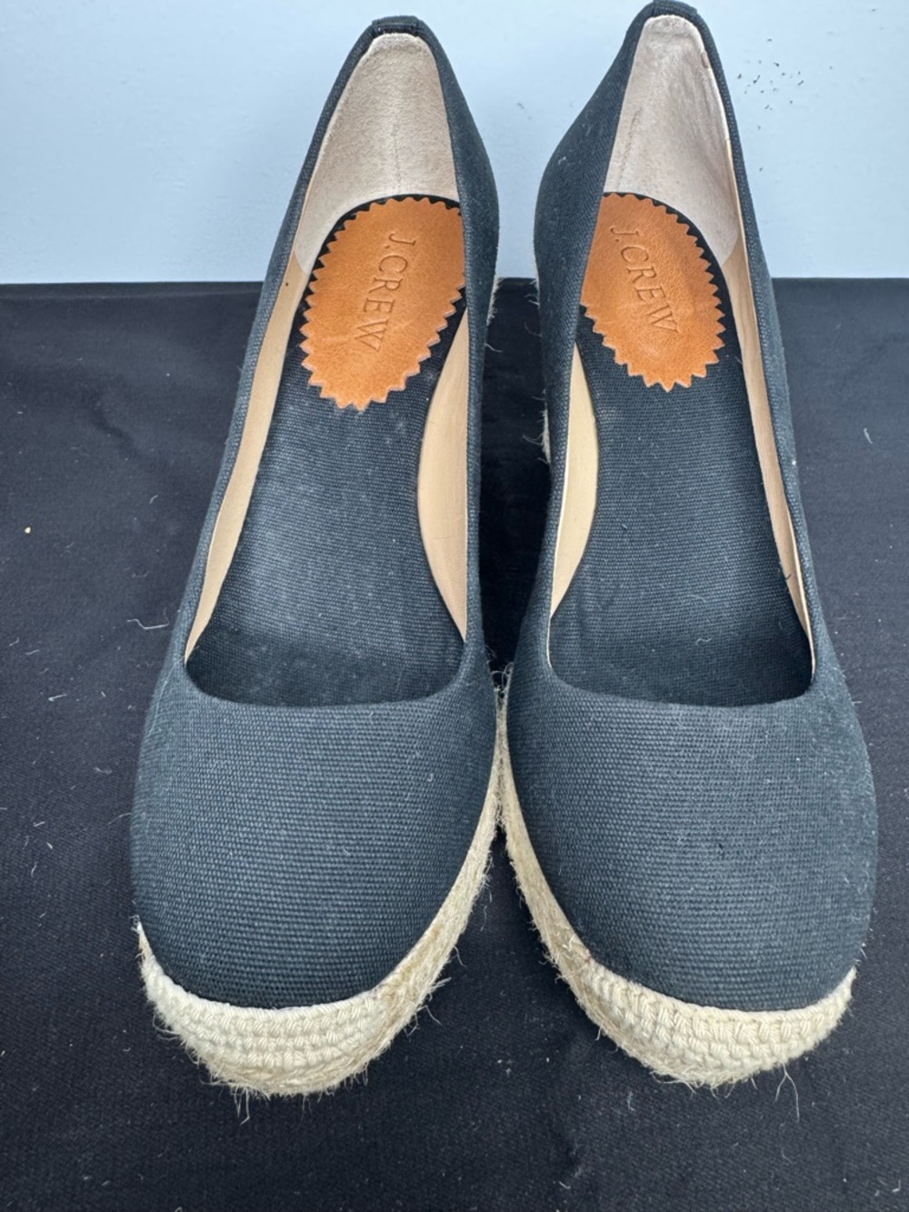 J.Crew Seville Wedge Espadrille Black Women's Shoes
